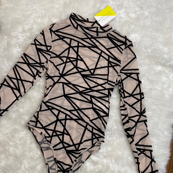 The Vintage Shop Tops - Abstract mesh bodysuit